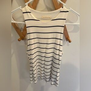 Bohme Women's Sleeveless Striped Tank - Cream and Black